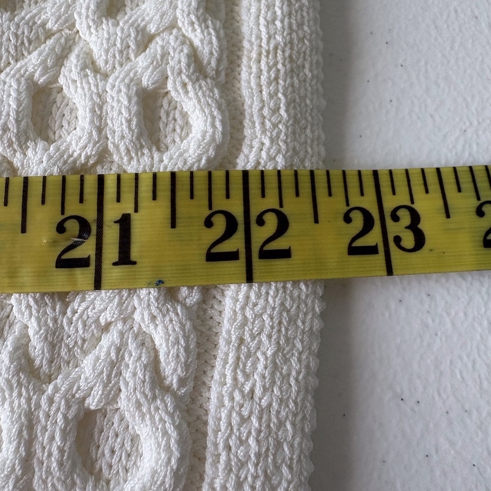 WHBM XL Ecru Top Cap Sleeves Cable Knit Design NWT Office Career Party Cruise - Picture 11 of 12